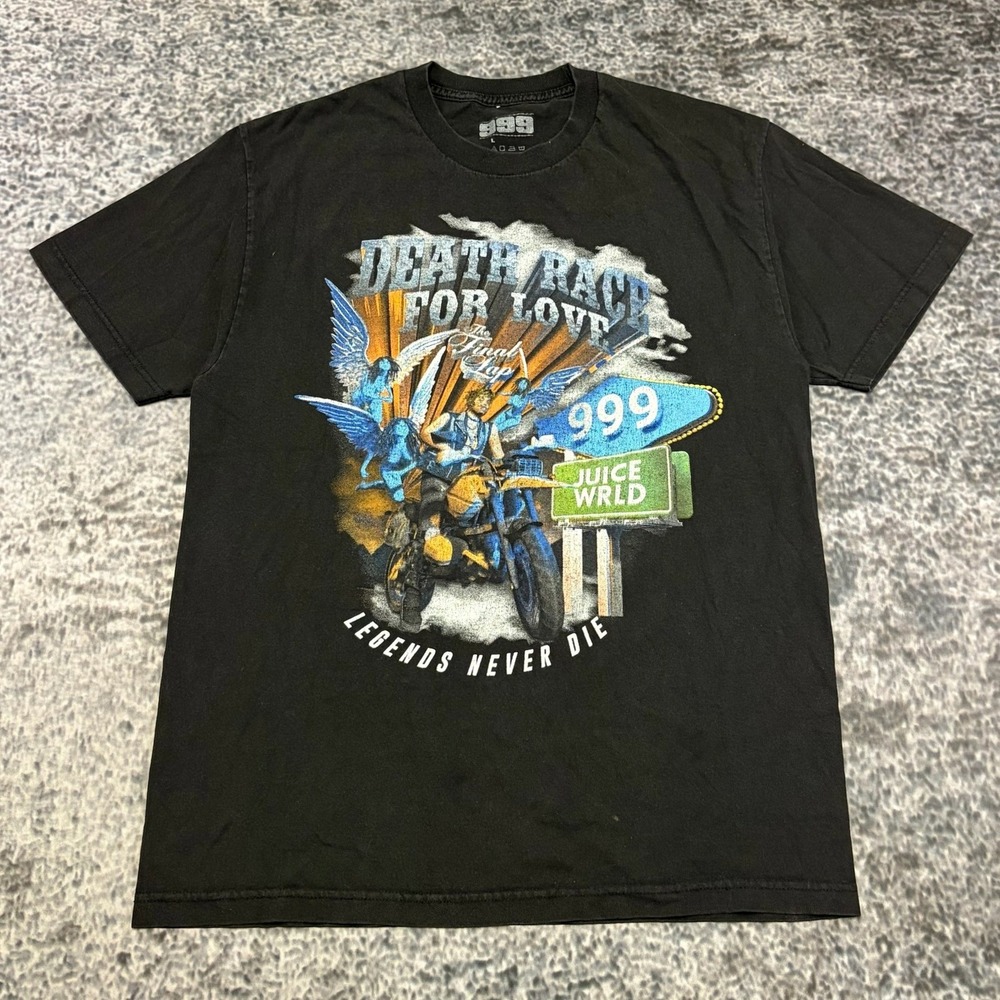 Juice Wrld Death Race For Love T Shirt Mens Large Black 999 Album Promo Rap Tee